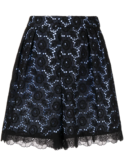 Dice Kayek Floral-lace Mini Skirt In Blau