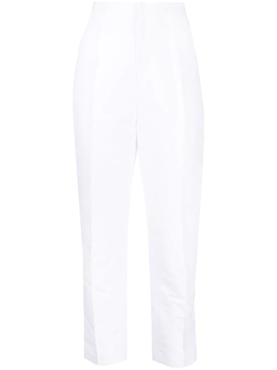 Dice Kayek High-waist Tapered Trousers In Weiss