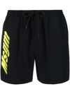 Msgm Bermuda Logo Neri In Schwarz