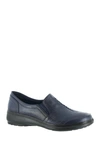 Easy Street Proctor Womens Faux Leather Mini Wedge Slip-on Shoes In New Navy