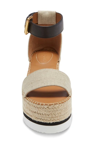 See By Chloé Glyn Platform Espadrille Sandal In Natural/ Nero