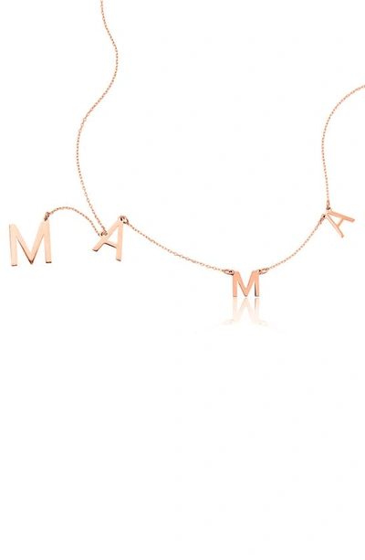 Adornia Mama Lariat Necklace In Rose Gold