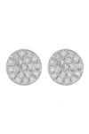 RON HAMI 14K WHITE GOLD MICRO DIAMOND PAVE CIRCULAR STUD EARRINGS