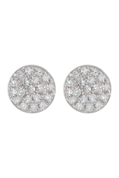 Ron Hami 14k White Gold Micro Diamond Pave Circular Stud Earrings In White Gold/diamond