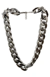Dogs Of Glamour Caesar Curb Chain Collar In Silver