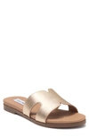 Steve Madden Hoku Slide Sandal In Gold Metallic