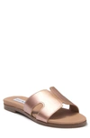 Steve Madden Hoku Slide Sandal In Rose Gold Metallic