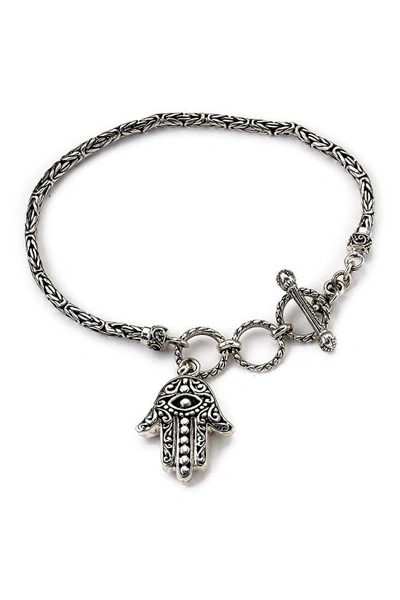 Samuel B. Sterling Silver Byzantine Hamsa Bracelet In Metallic