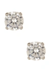 Nordstrom Rack Sterling Silver Round Cut Cz Studs In Clear/silver