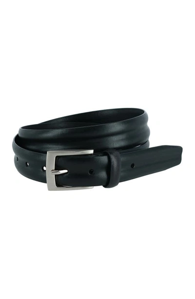 Trafalgar 35mm Center Heat Crease Leather Belt In Black-001