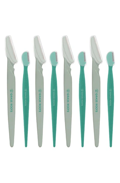 Grass Roots 8-piece Razor Set In Mint/teal