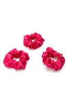 Blissy 3-pack Silk Scrunchies In Hibiscus