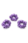 Blissy 3-pack Silk Scrunchies In Orchid