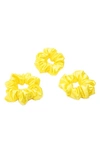 Blissy 3-pack Silk Scrunchies In Sunshine Yellow