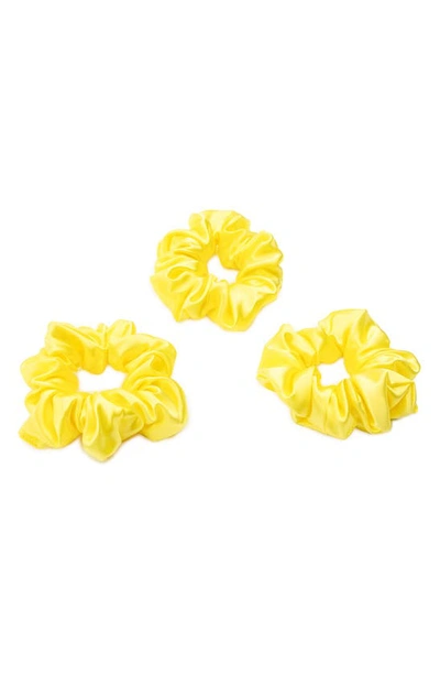 Blissy 3-pack Silk Scrunchies In Sunshine Yellow