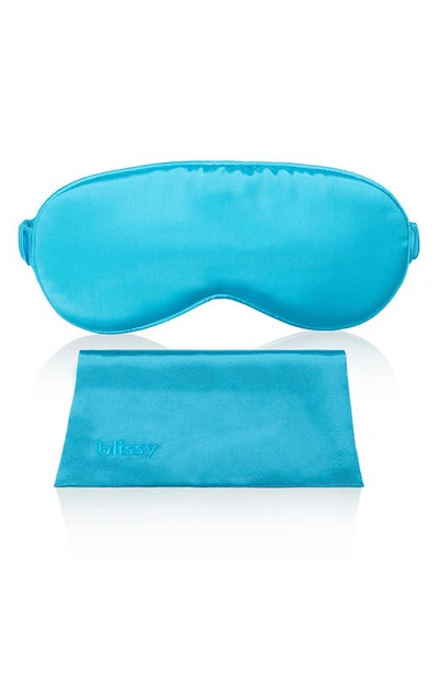 Blissy Silk Sleep Mask In Bahama Blue