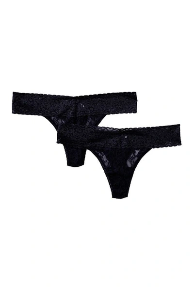Felina Lace Thong In Blk/blk Se