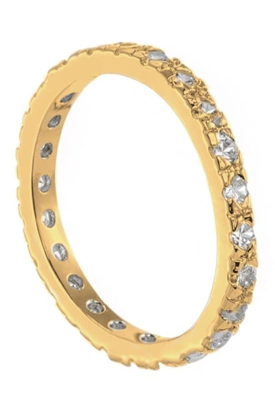 Cz By Kenneth Jay Lane Cz Band Ring In Clear/gold