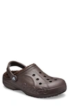 Crocs Baya Faux Fur Lined Clog In Espresso/ Espresso