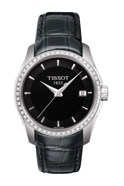 Tissot Couturier Embossed Leather Strap Watch, 32mm
