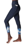 Sweaty Betty Super Sculpt Pocket 7/8 Leggings In Navy Blue Ink Print