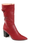 Journee Collection Wilo Vegan Leather Boot In Red