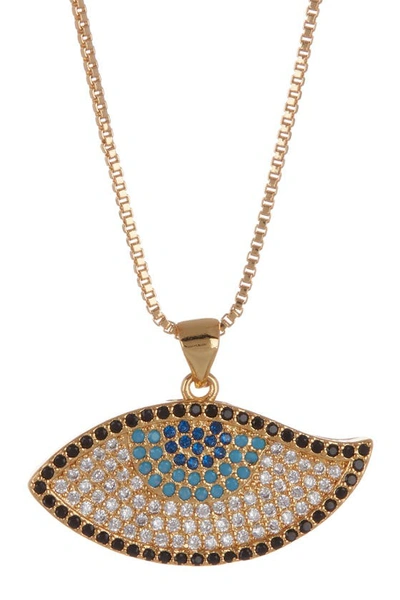 Olivia Welles Deena Crystal Eye Necklace In Gold / Multi