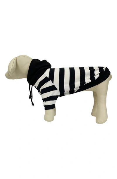 Dogs Of Glamour Bradley Yellow Striped Hoodie In Black/ White