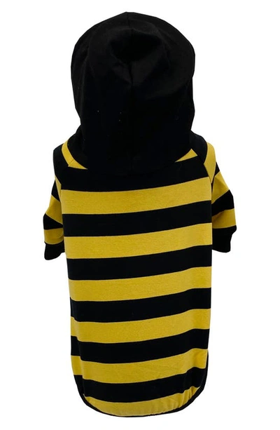 Dogs Of Glamour Bradley Yellow Striped Hoodie In Black/ Yellow