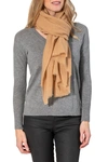 Amicale Cashmere Light Weight Wrap In Camel