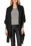 Amicale Cashmere Light Weight Wrap In Black