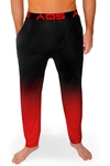 Aqs Ombrè Lounge Pants In Black/ Red Ombre