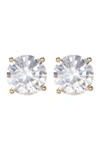 Nordstrom Rack Sterling Silver Round Cut Cz Studs In Clear/gold