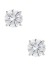 Nordstrom Rack Sterling Silver Round Cut Cz Studs In Clear/silver