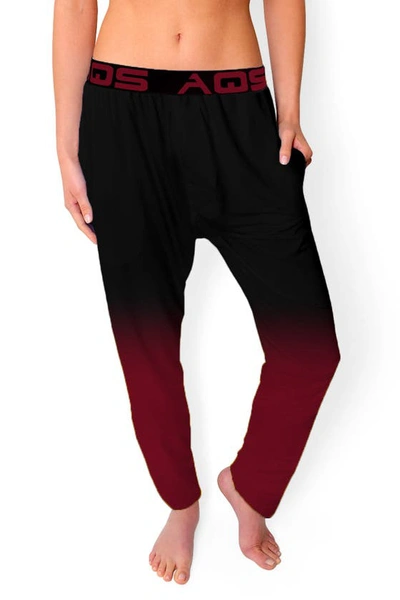 Aqs Ombre Lounge Pants In Black/ Burgundy Ombre