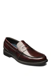 Nunn Bush Lincoln Leather Moc Toe Penny Loafer In Polished Burgundy
