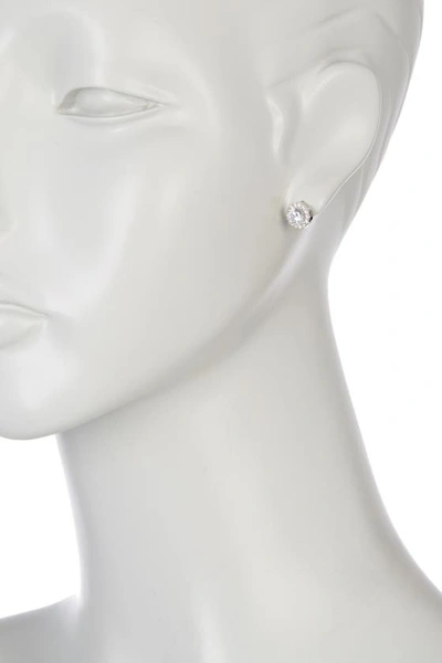 Nordstrom Rack Sterling Silver Cz Pave Stud Earrings In Clear/silver