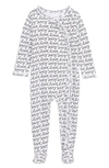 Nordstrom Baby Baby Print Footie In White- Black Love