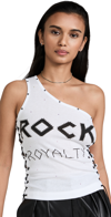 Stella Mccartney Rock Royalty One-shoulder Lace-up Top In Pure White