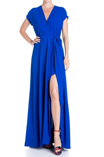 Meghan La Women's Jasmine Side Slit Maxi Dress In Royal
