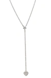 Adornia White Rhodium Plated Star And Heart Drop Y Necklace In Silver