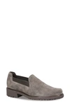 Munro Becca Loafer In Stone Suede Fabric