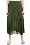 Max Studio Pleated Midi Skirt In Army-army