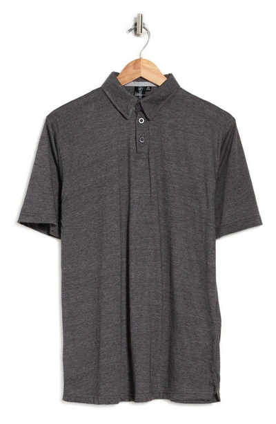 Burnside Classic Short Sleeve Polo Shirt In Heather Charcoal