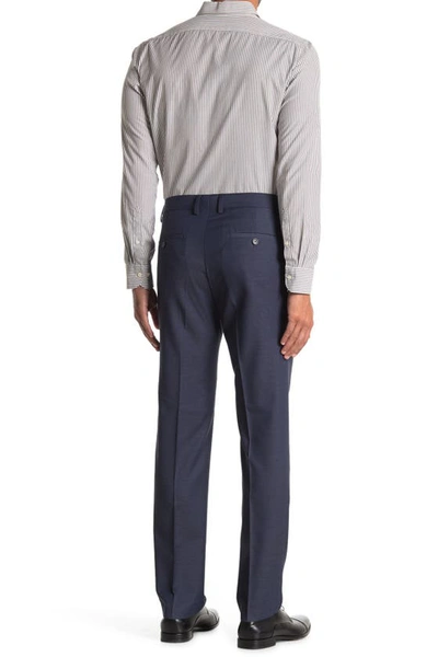Reaction Kenneth Cole Texture Weave Slim Fit Dress Pant In Medium Blue