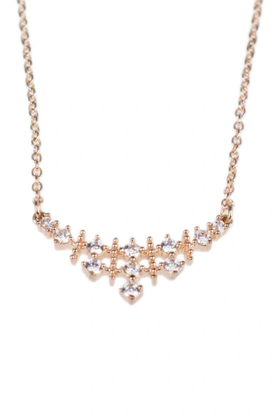 Cz By Kenneth Jay Lane 14k Rose Gold Plated Round-cut Cz Pendant Necklace In Clear/rose Gold