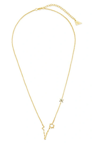 Sterling Forever 14k Gold Plated Station Constellation Pendant Necklace In Gold - Pisces