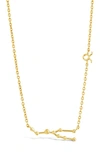 Sterling Forever 14k Gold Plated Station Constellation Pendant Necklace In Gold - Taurus