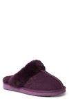 Fireside By Dearfoams Sydney Water Resistant Genuine Shearling Scuff Slipper In Aubergine