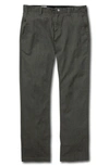 Volcom Vmonty Straight Leg Stretch Chinos In Charcoal Heather
